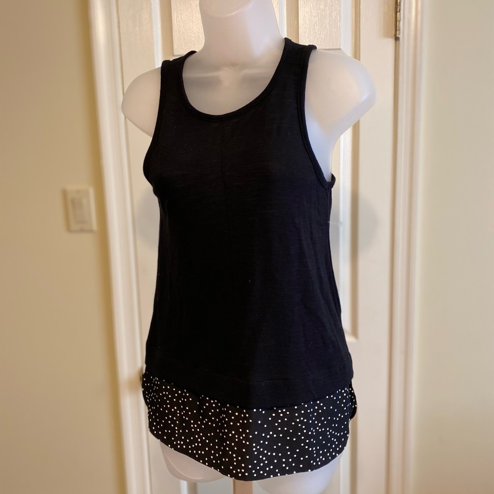 J. Crew - Woman’s layered black tank top with black/white polka dots bot…